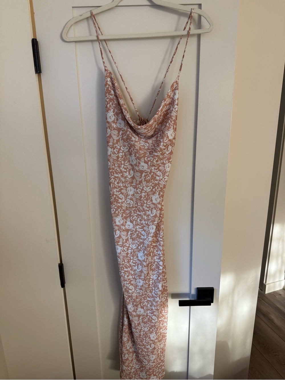 RESA Blush Floral Cowl Maxi Slip Dress